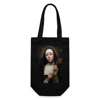 Serene Nun Portrait - Gift Bag for Bottles - black - Front