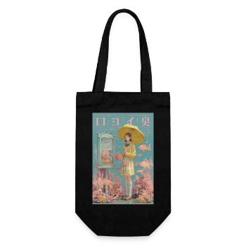 Fille avec parapluie dans un océan surréaliste - Sac à bouteille - noir - Devant