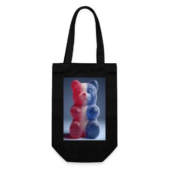 French Flag Gummy Bear - Gift Bag for Bottles - black - Front