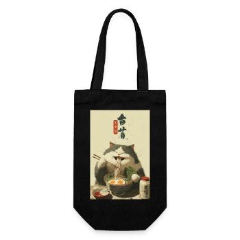 Happy Cat Loves Ramen - Gift Bag for Bottles - black - Front