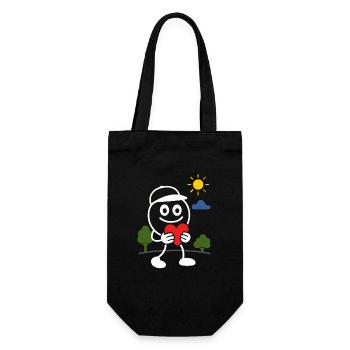 Ribbo with heart – give warmth and joy as a gift - Gift Bag for Bottles - black - Front