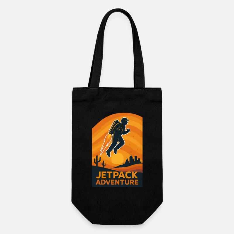 Aventure en jetpack - Sac à bouteille - noir
