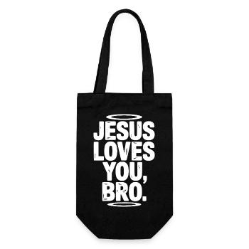 Jésus t’aime mon frère - Sac à bouteille - noir - Devant