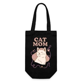 Cat Mom - Geschenkbeutel für Flaschen - Schwarz - Vorne