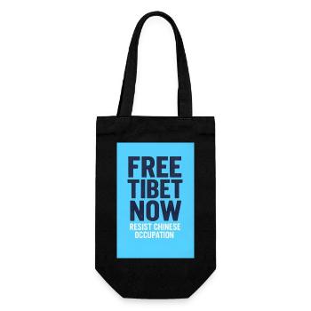 FREE TIBET NOW! Widerstand gegen die chinesische Besatzung - Geschenkbeutel für Flaschen - Schwarz - Vorne