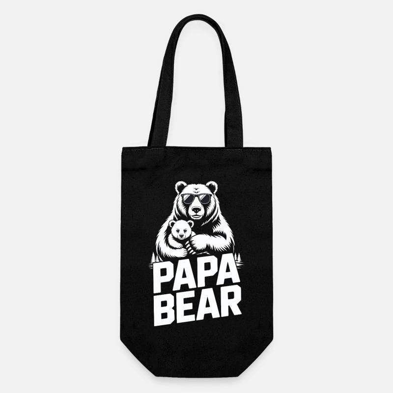 papa bear - Geschenkbeutel für Flaschen - Schwarz