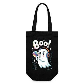 Boo Cute Headphone Ghost with Soap Bubble - Gift Bag for Bottles - black - Front