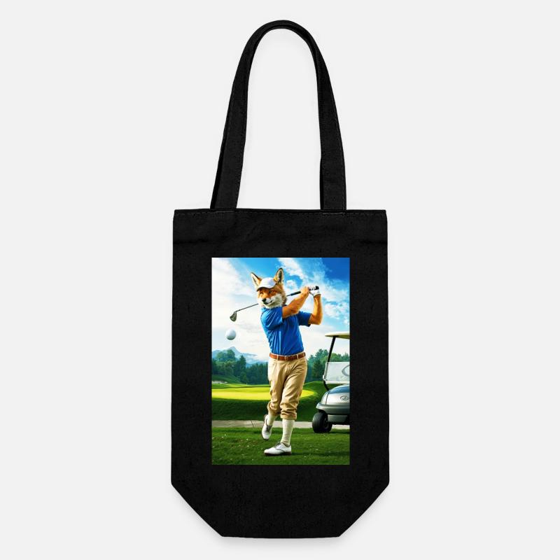 Coyote golfeur humanoïde en action - Sac à bouteille - noir