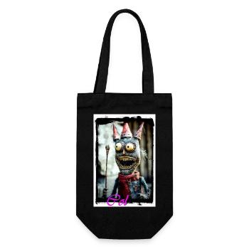 Monstre fantastique avec un chapeau magique - Sac à bouteille - noir - Devant