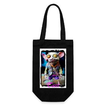 Furchtlose Mäuse-Charakterillustration Punk Puppe - Geschenkbeutel für Flaschen - Schwarz - Vorne