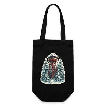 Watch Tower Art - Snowy Pines Serenity - Gift Bag for Bottles - black - Front