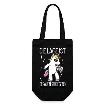 Lustiges Einhorn Bier Party Geschenk Spruch - Geschenkbeutel für Flaschen - Schwarz - Vorne