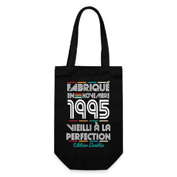 Anniversaire 30 ans - Fabriqué en Novembre 1995 - Sac à bouteille - noir - Devant