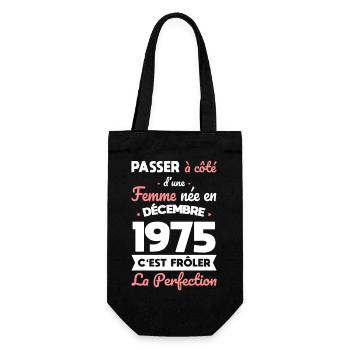 50th Anniversary - Born in December 1975 - Gift Bag for Bottles - black - Front