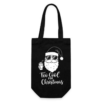 Too Cool For Christmas Santa Stil - Geschenkbeutel für Flaschen - Schwarz - Vorne