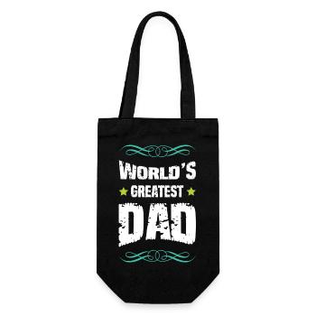 World's Best Father Capital Letters - Gift Bag for Bottles - black - Front