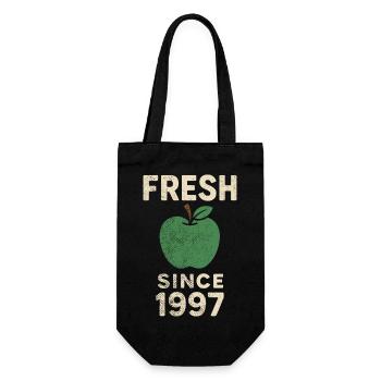 Fresh Since 1997 – Vintage Apfel Design - Geschenkbeutel für Flaschen - Schwarz - Vorne