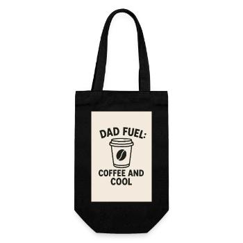Dad Fuel: Kaffee und Cool - Geschenkbeutel für Flaschen - Schwarz - Vorne