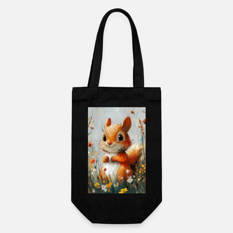 Illustration of a squirrel - Gift Bag for Bottles - black