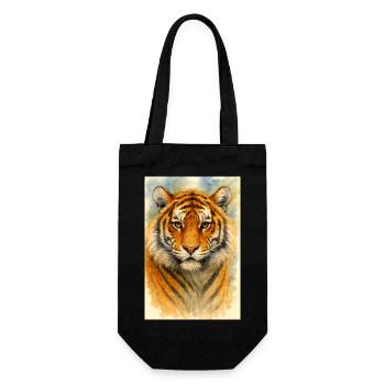 Portrait de tigre à l’aquarelle - Sac à bouteille - noir - Devant