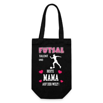 Futsal Beste Mama Mutter Muttertag Geburtstag - Geschenkbeutel für Flaschen - Schwarz - Vorne