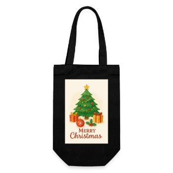 Sapin de Noël avec cadeaux - Sac à bouteille - noir - Devant