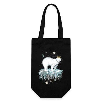 Majestätischer Eisbär mit Krone auf Eisscholle - Gift Bag for Bottles - black - Front
