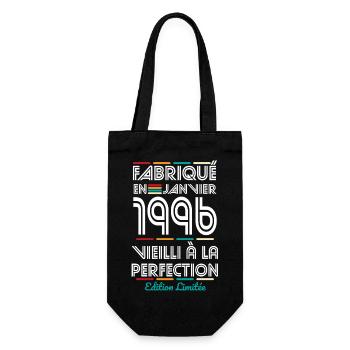 30th Anniversary - Made in January 1996 - Gift Bag for Bottles - black - Front