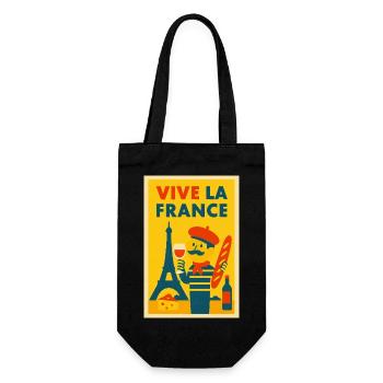 Vive La France Illustration - Geschenkbeutel für Flaschen - Schwarz - Vorne