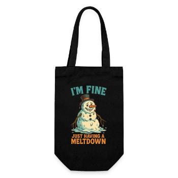 Schmelzender Schneemann I'm fine - Geschenkbeutel für Flaschen - Schwarz - Vorne