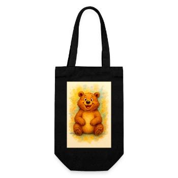 Joy Bear in Watercolor - Gift Bag for Bottles - black - Front
