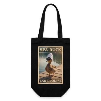 Spa Duck am Lake Louise - Geschenkbeutel für Flaschen - Schwarz - Vorne