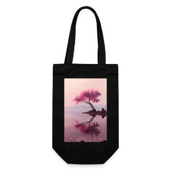 Blush Blossom Shore Reflections - Geschenkbeutel für Flaschen - Schwarz - Vorne