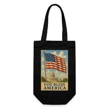 Que Dieu bénisse l’art du drapeau américain - Sac à bouteille - noir - Devant