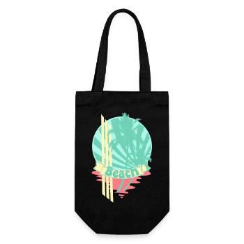Beach Palm Trees Sea Banner - Gift Bag for Bottles - black - Front