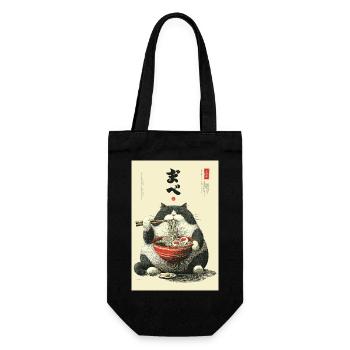 Ramen-Katzen-Festmahl - Geschenkbeutel für Flaschen - Schwarz - Vorne
