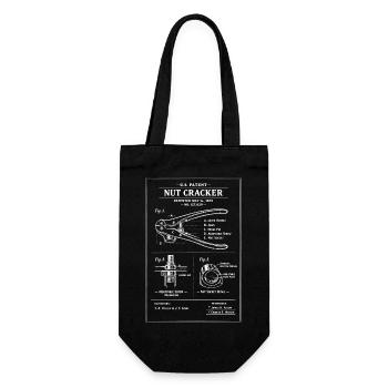 Patent Nutcracker Blueprint - Gift Bag for Bottles - black - Front