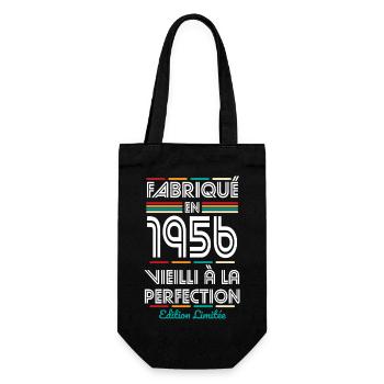 1956 – Made – Aged to perfection - Gift Bag for Bottles - black - Front
