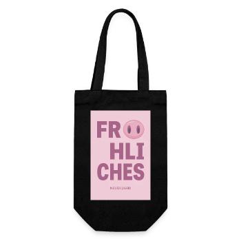 Frohes Neues Jahr – Neujahrsgruß Design - Geschenkbeutel für Flaschen - Schwarz - Vorne