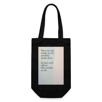 If you doubt yourself – everyone does - Gift Bag for Bottles - black - Front