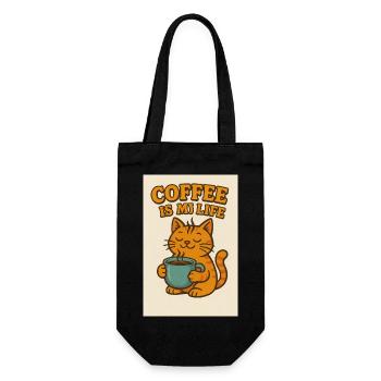 Chat amateur de café dans un style rétro - Sac à bouteille - noir - Devant