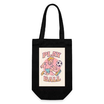 Jouer au football : motif rétro de dessin animé - Sac à bouteille - noir - Devant