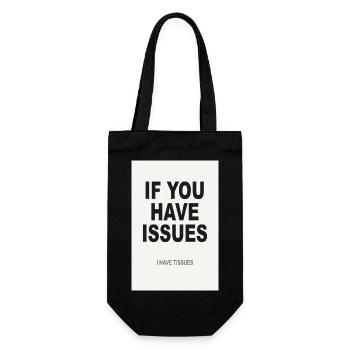 Si vous avez des problèmes – Affiche humoristique minimaliste - Sac à bouteille - noir - Devant