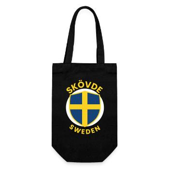 Skövde-Schild Schweden Wappen - Geschenkbeutel für Flaschen - Schwarz - Vorne