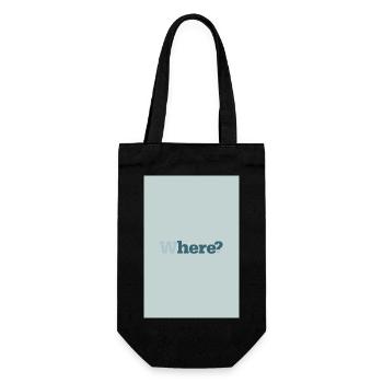 Où ? – Affiche minimaliste moderne - Sac à bouteille - noir - Devant