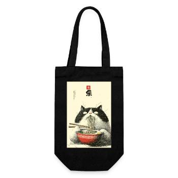 Noodle Cat Feast - Gift Bag for Bottles - black - Front