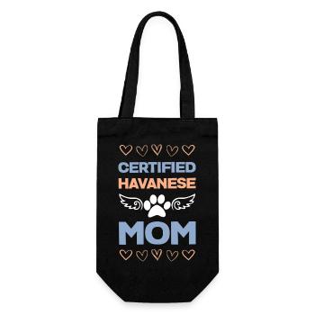 Certified Havanese Mom - Geschenkbeutel für Flaschen - Schwarz - Vorne