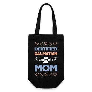 Certified Dalmatian mom - Gift Bag for Bottles - black - Front