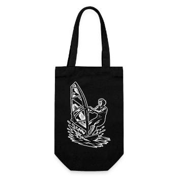 Funny Windsurf Motif - Gift Bag for Bottles - black - Front