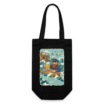 Letzte Nordsee Kneipe - Geschenkbeutel für Flaschen - Schwarz - Vorne